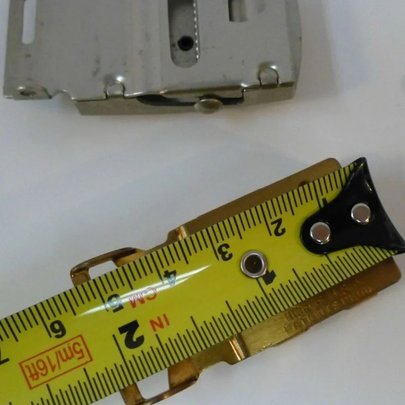 Hickok  Belt Buckle w/ Box Brass GA + US Navy Silvertone Buckle - Picture 9 of 11